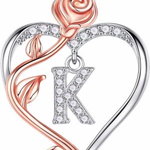 Sterling Silver Rose Heart Necklace: Best Gift For Her