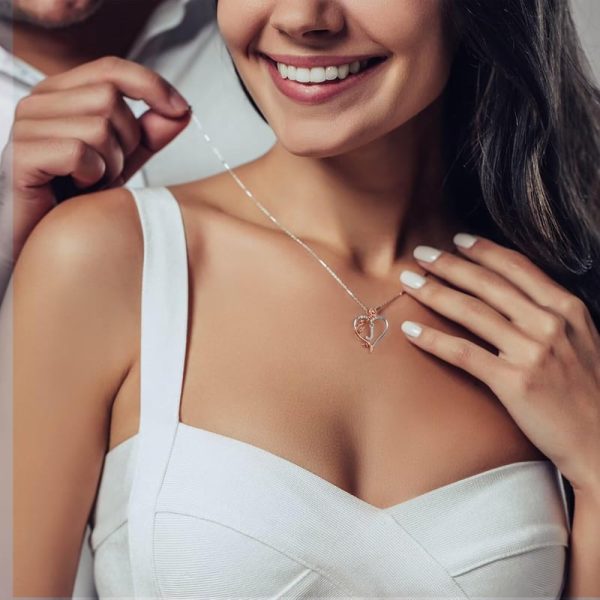 Sterling Silver Rose Heart Necklace: Best Gift For Her - Image 3