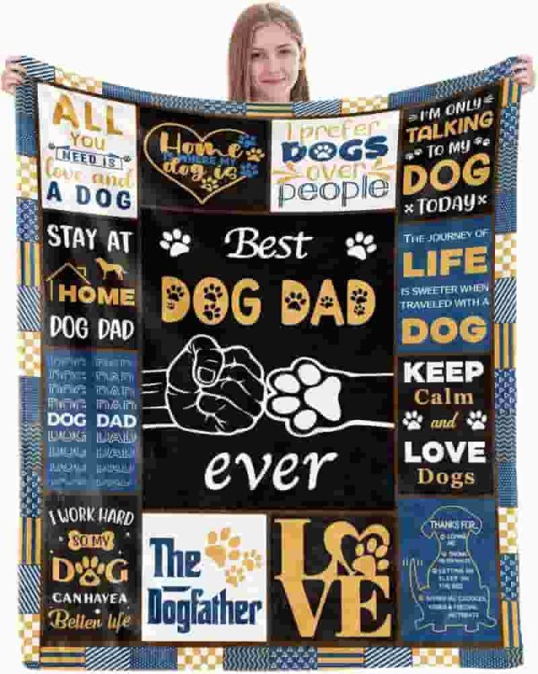 Best Dog Dad Gifts For Men - Cozy Throw Blanket For Dog Lovers