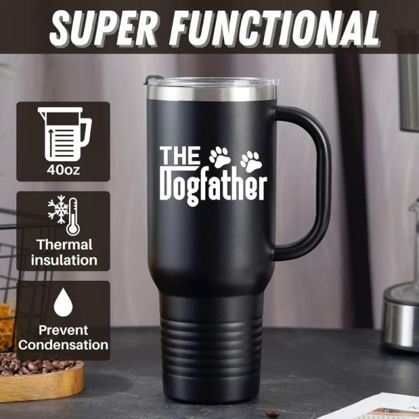 Best Dog Dad Gift - Dogfather 40oz Travel Mug - Image 2