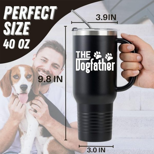 Best Dog Dad Gift - Dogfather 40oz Travel Mug - Image 3