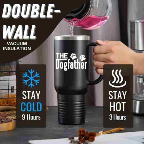 Best Dog Dad Gift - Dogfather 40oz Travel Mug - Image 5