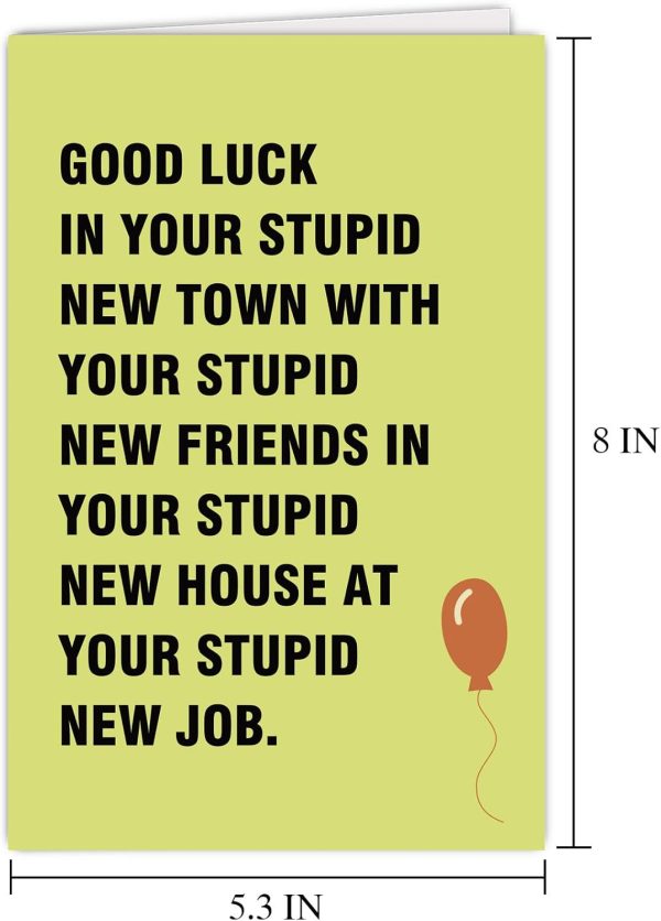 Funny Good Luck Moving Away Card - Sarcastic Farewell - Image 2