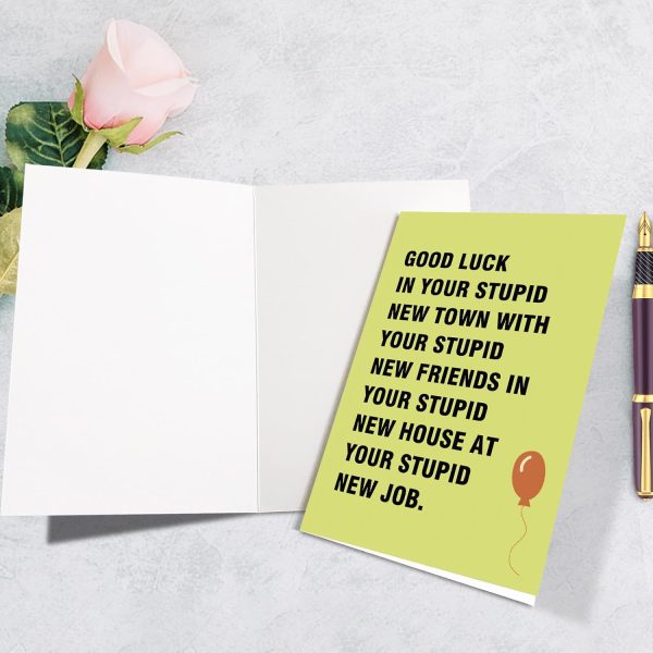 Funny Good Luck Moving Away Card - Sarcastic Farewell - Image 3