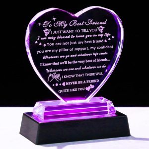 Heart Crystal Led Base Birthday Gift For Best Friend