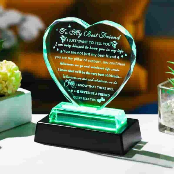 Heart Crystal Led Base Birthday Gift For Best Friend - Image 3