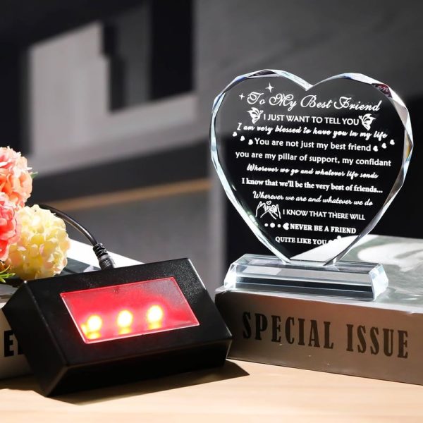 Heart Crystal Led Base Birthday Gift For Best Friend - Image 4