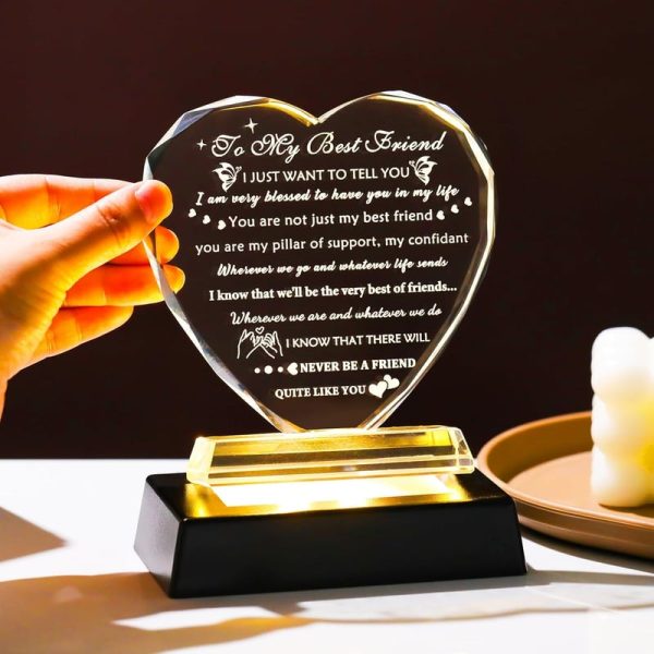 Heart Crystal Led Base Birthday Gift For Best Friend - Image 5