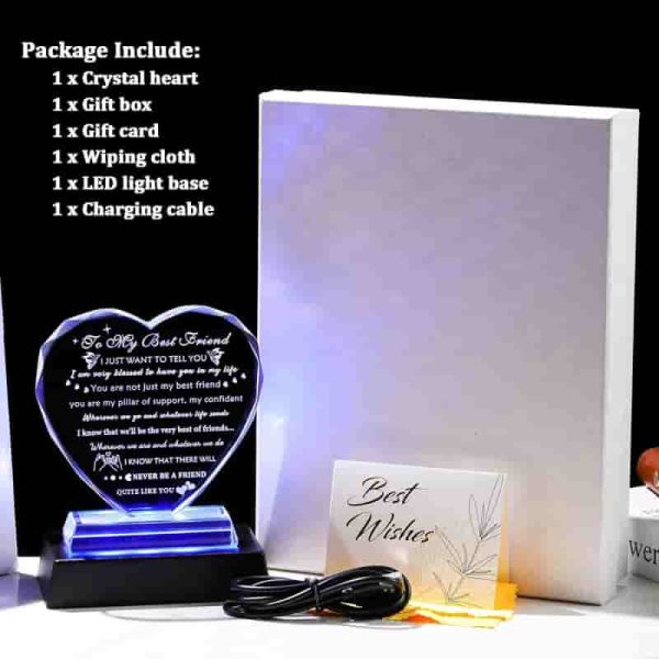Heart Crystal Led Base Birthday Gift For Best Friend - Image 6