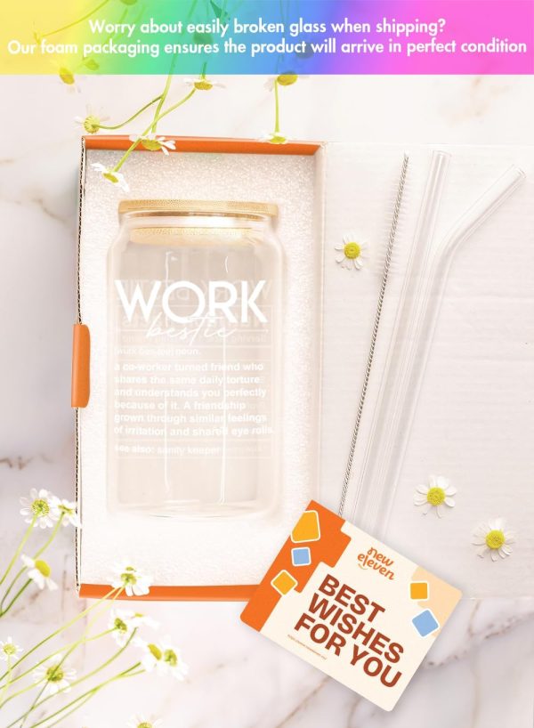 Unique Coffee Glass Gift For Work Besties – 16 Oz - Image 3