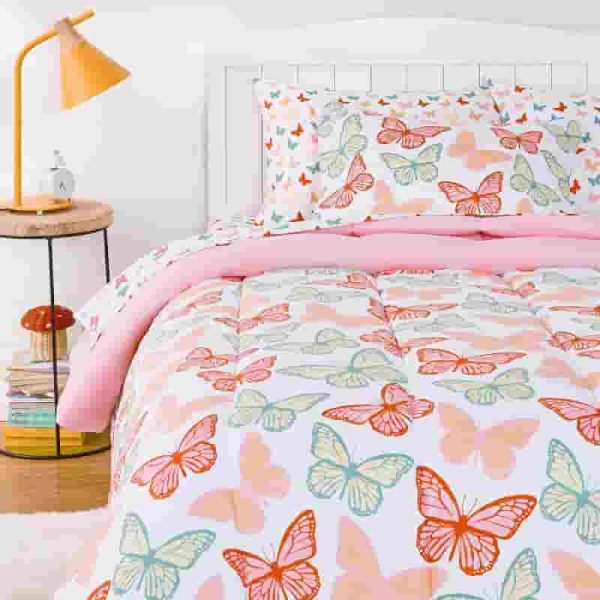 Best Amazon Basics Twin Butterfly Bedding Set For Kids - 5 Piece
