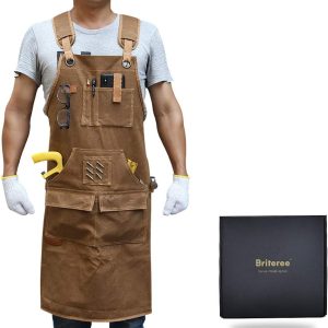 Best Woodworking Apron For Men - Durable Waxed Canvas With 9 Tool Pockets
