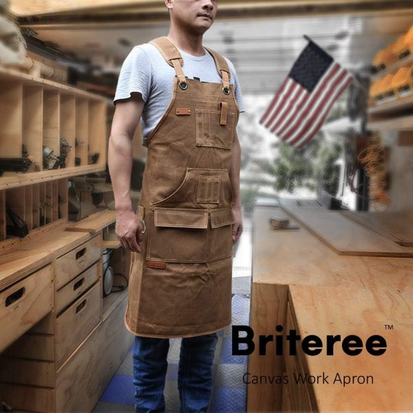 Best Woodworking Apron For Men - Durable Waxed Canvas With 9 Tool Pockets - Image 5