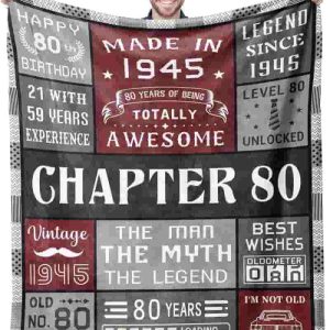 Best 80th Birthday Blanket Gift For Men - Made In 1945