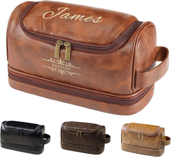 Best Personalized Leather Dopp Kit - Perfect Gift For Men