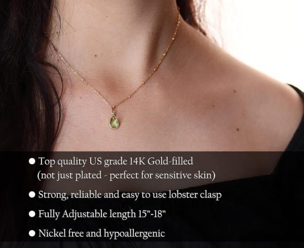 Best Personalized Bat Mitzvah Birthstone Necklace With 14k Gold - Image 3