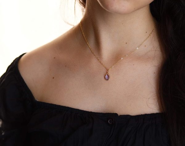 Best Personalized Bat Mitzvah Birthstone Necklace With 14k Gold - Image 4