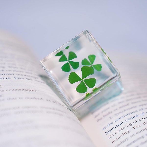 Best 3d Clover Acrylic Paperweight - Good Luck Desk Decor - Image 3