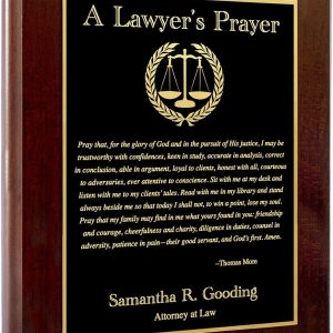 Personalized Lawyer's Prayer Plaque - Best Gift For Attorneys