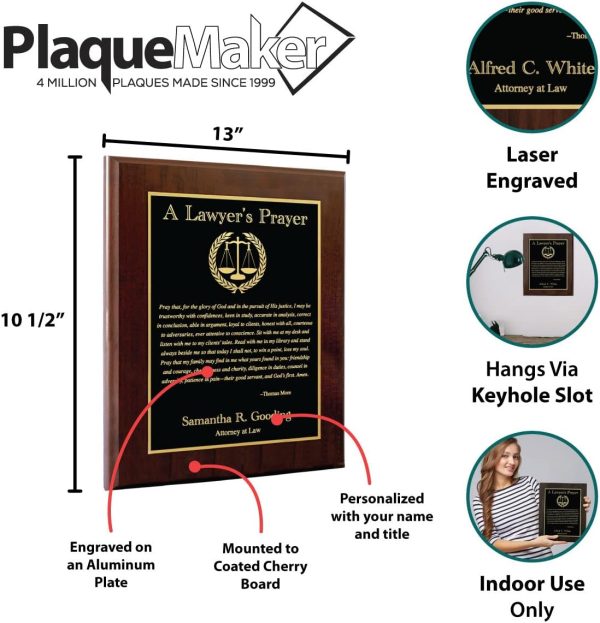 Personalized Lawyer's Prayer Plaque - Best Gift For Attorneys - Image 2