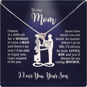 Best Mom Necklace: 'mom, I Love You' With Message Card
