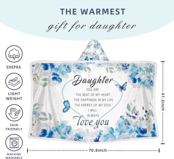Best Daughter Ever Wearable Blanket Hoodie Gift - Image 3
