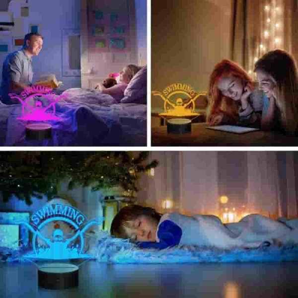 Best 3d Swimming Lamp For Kids - 16 Color Night Light - Image 2