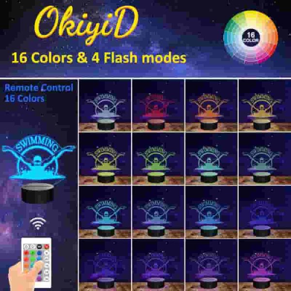 Best 3d Swimming Lamp For Kids - 16 Color Night Light - Image 3