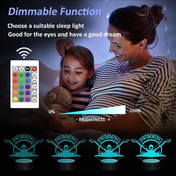 Best 3d Swimming Lamp For Kids - 16 Color Night Light - Image 4