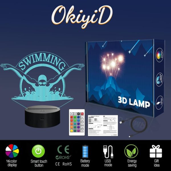 Best 3d Swimming Lamp For Kids - 16 Color Night Light - Image 5
