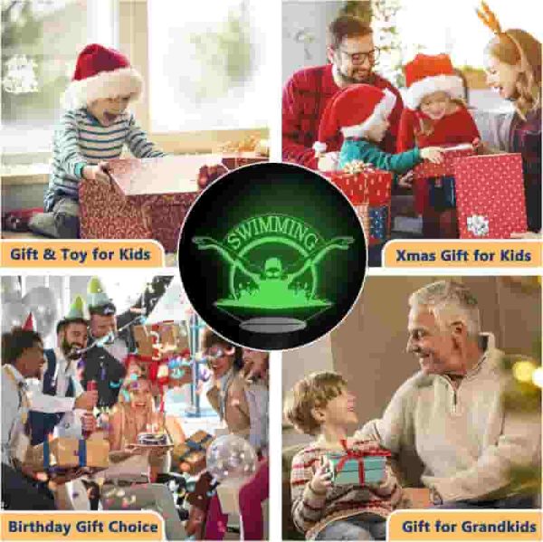 Best 3d Swimming Lamp For Kids - 16 Color Night Light - Image 6