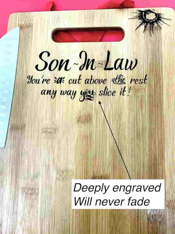 Engraved Bamboo Cutting Board - Unique Gift For Son-in-law - Image 3