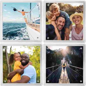 Personalized Photo Coaster Set - Modern, Durable, Custom Gifts