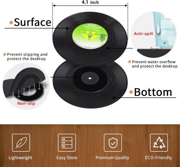 Best Vinyl Record Coasters Set For Music Lovers – Fun Gift - Image 2