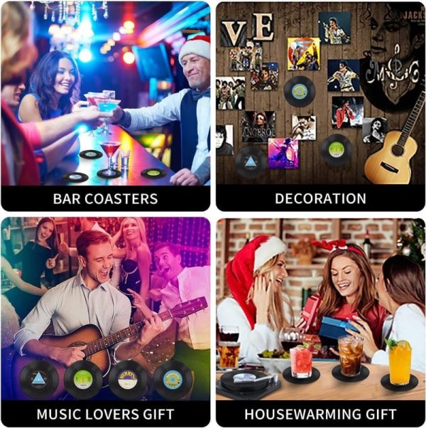 Best Vinyl Record Coasters Set For Music Lovers – Fun Gift - Image 4