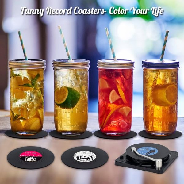 Retro Vinyl Record Coasters - Fun Music Lover Gift Set (6 Pcs) - Image 6