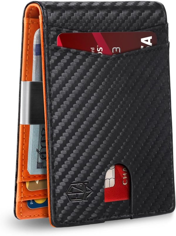 Zitahli Slim Rfid Wallet For Men – Minimalist Gift With Money Clip