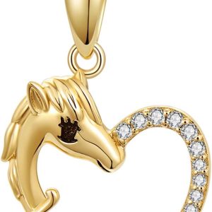 Best 14k Gold Horse Heart Necklace For Women - Gift Idea