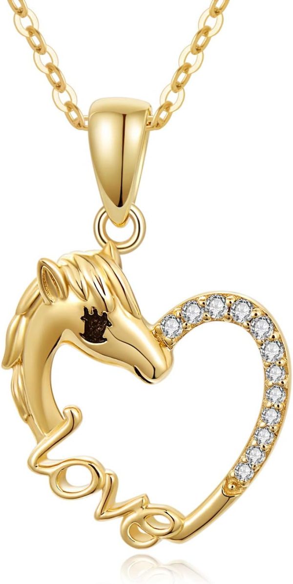 Best 14k Gold Horse Heart Necklace For Women - Gift Idea
