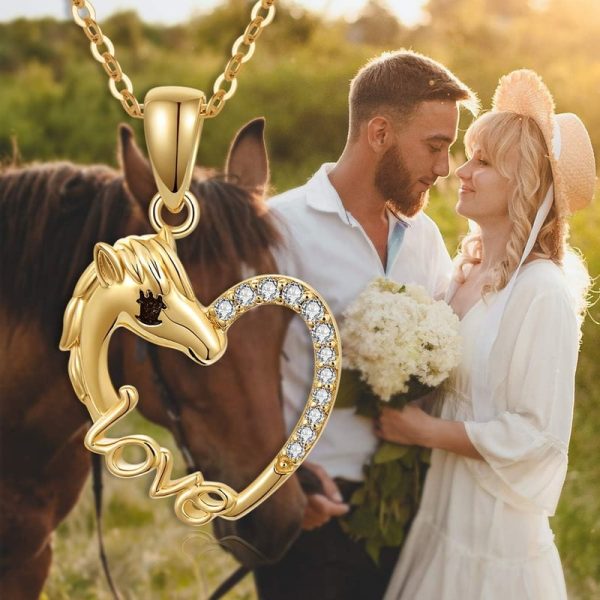 Best 14k Gold Horse Heart Necklace For Women - Gift Idea - Image 6