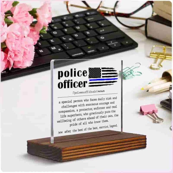 Best Police Officer Appreciation Gift - Acrylic Desk Sign - Image 3