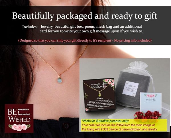 Best Bat Mitzvah Raw Birthstone Necklace Gift - Image 2