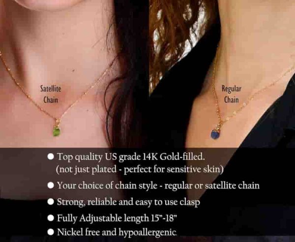Best Bat Mitzvah Raw Birthstone Necklace Gift - Image 4
