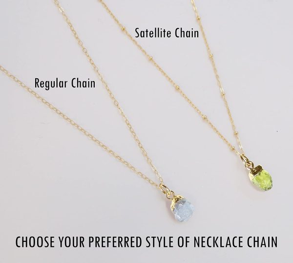 Best Bat Mitzvah Raw Birthstone Necklace Gift - Image 5