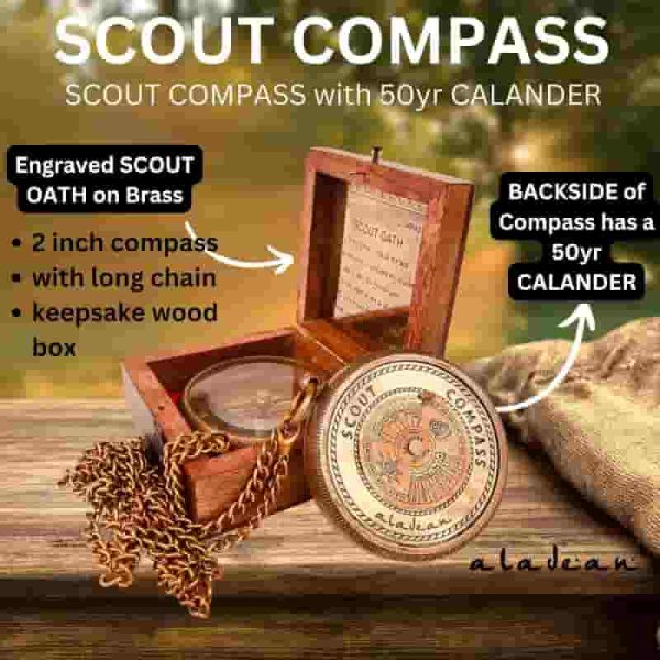 Best Engraved Scout Compass Gift For Boys - Image 2