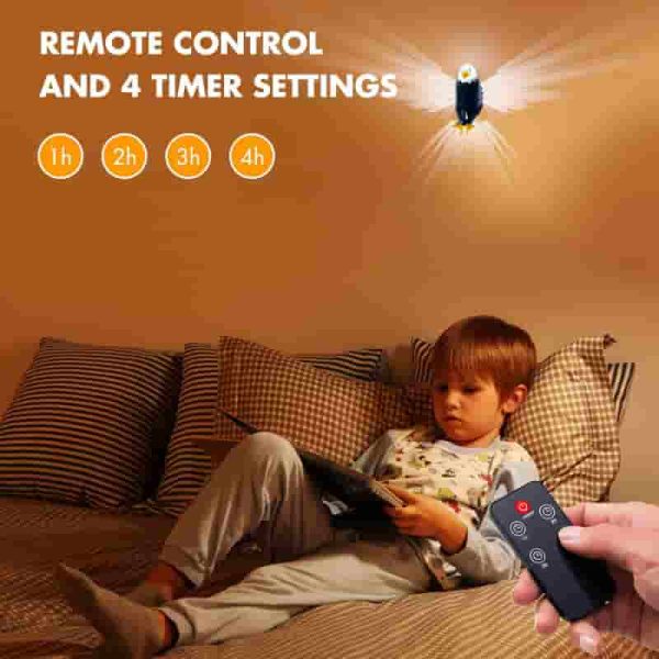 Eagle Wall Light With Led Night Lamp & Remote - Usb Charging - Image 4