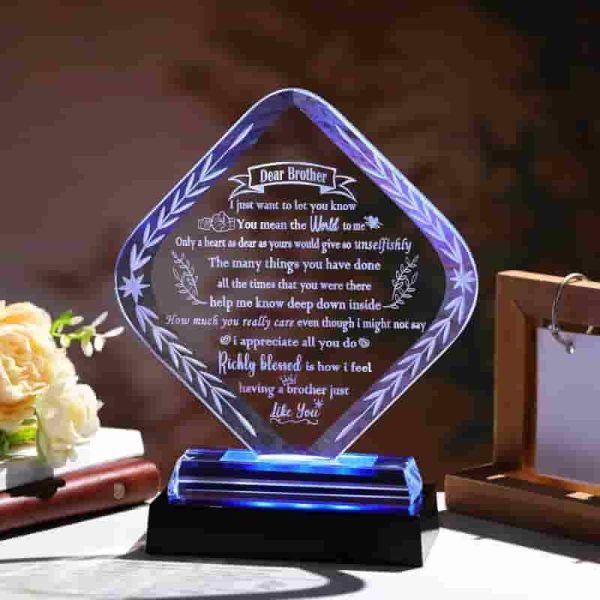 Best Brother Led Crystal Plaque - Personalized Gift - Image 2