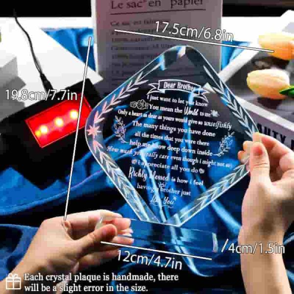 Best Brother Led Crystal Plaque - Personalized Gift - Image 3