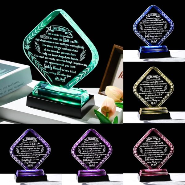 Best Brother Led Crystal Plaque - Personalized Gift - Image 4