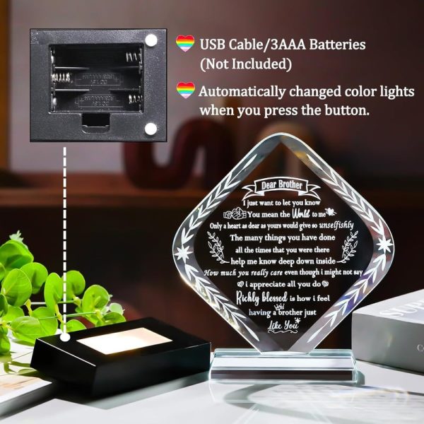 Best Brother Led Crystal Plaque - Personalized Gift - Image 5